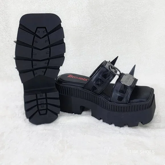 Wrath Claw Spiked Platform Goth Sandals Demonia - Picture 15 of 16